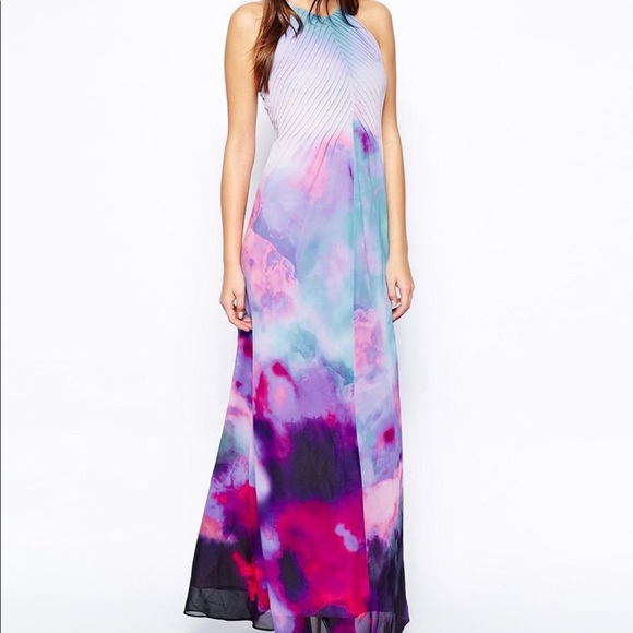 ted baker harriet lace trim maxi dress